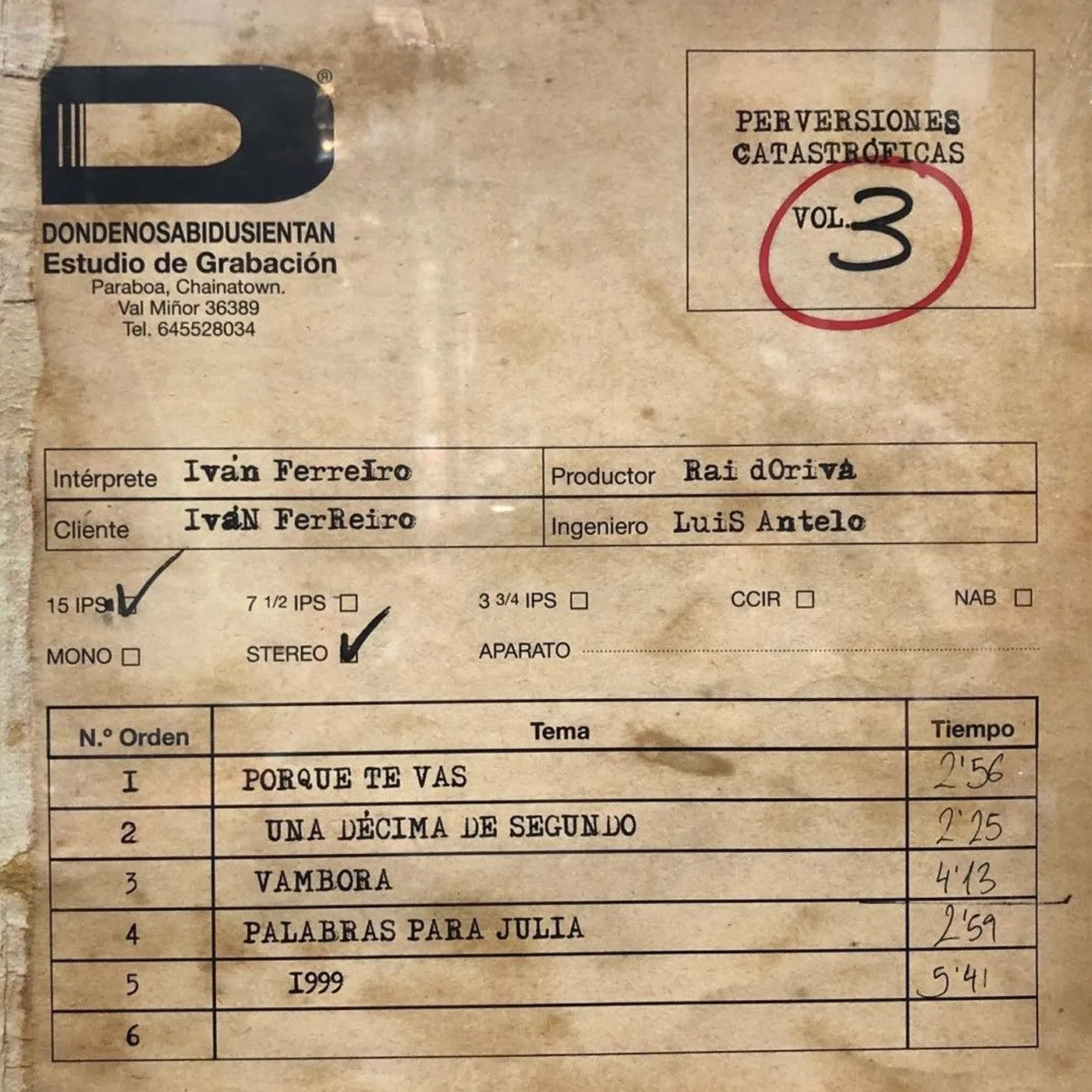 Ivan Ferreiro PERVERSIONES CATASTROFICAS Vinyl Record