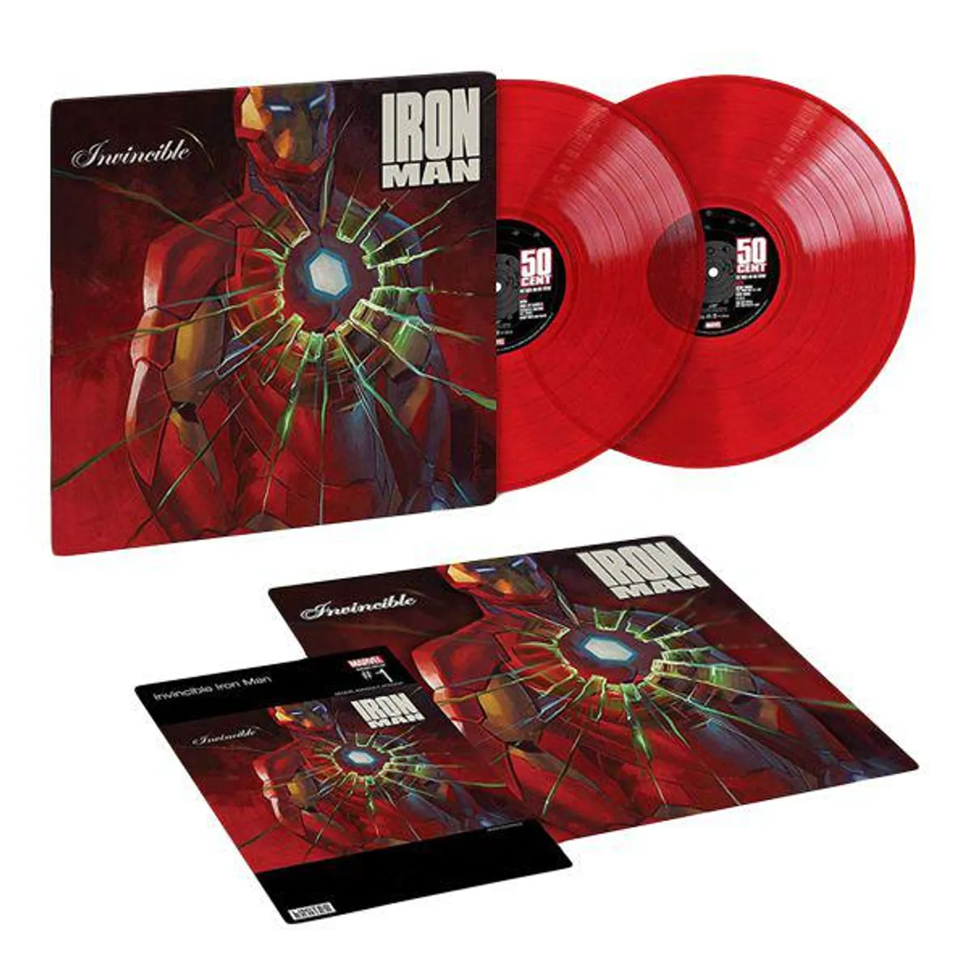 50 Cent GET RICH OR DIE TRYIN - Limited Deluxe Edition Marvel Ironman Red Colored Double Vinyl Record