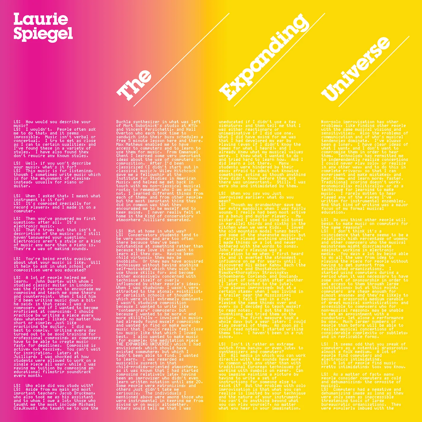 Laurie Spiegel THE EXPANDING UNIVERSE CD