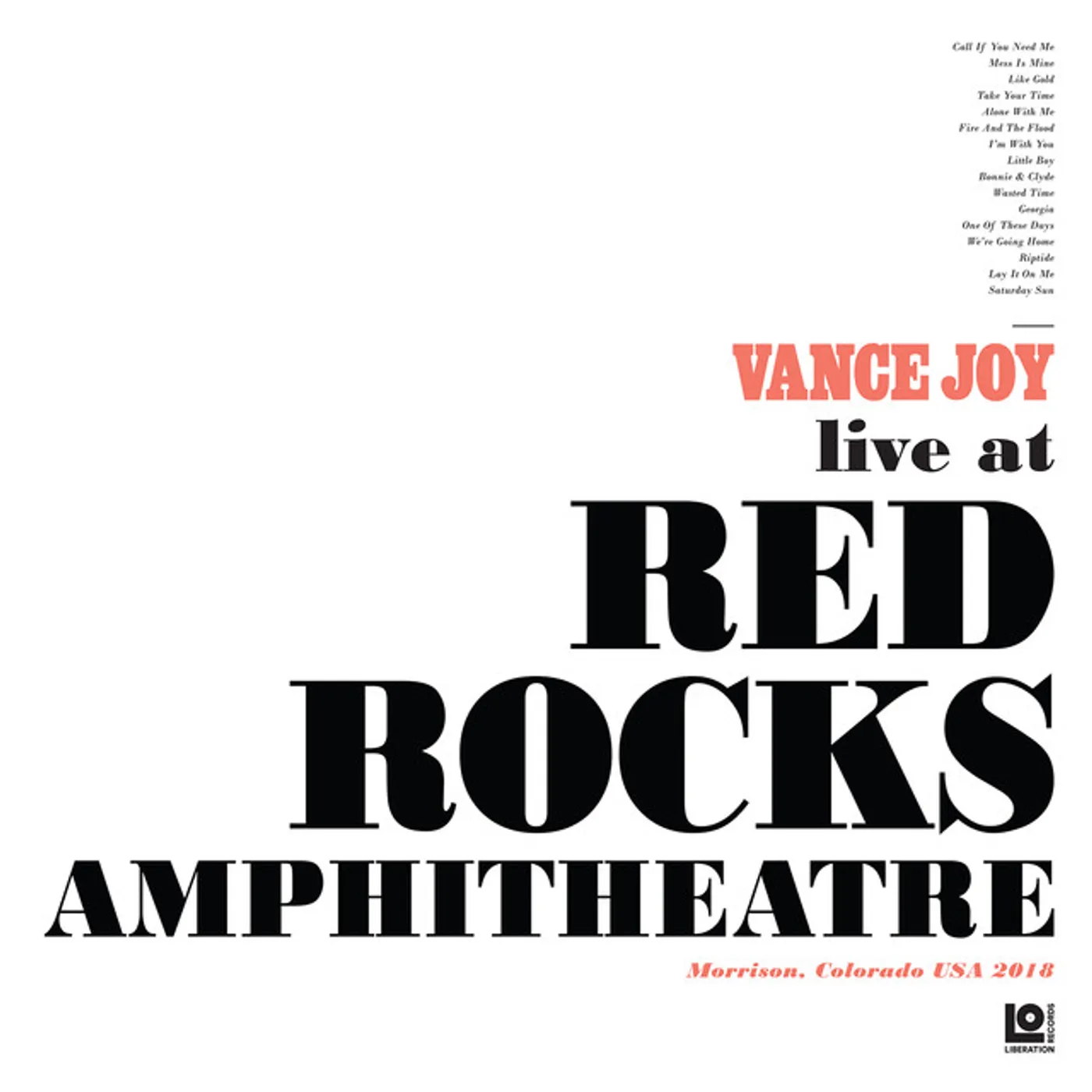 Vance Joy Live at Red Rocks Amphitheatre Vinyl Record