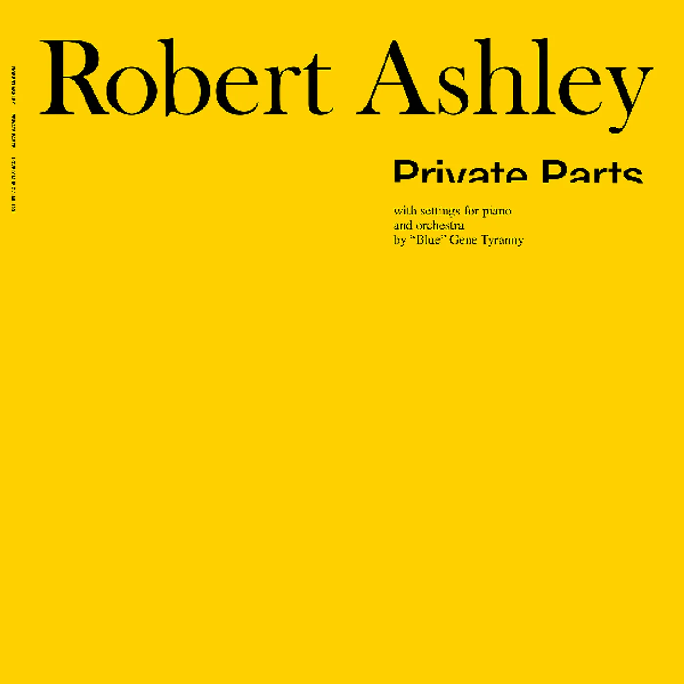 Robert Ashley Private Parts Vinyl Record