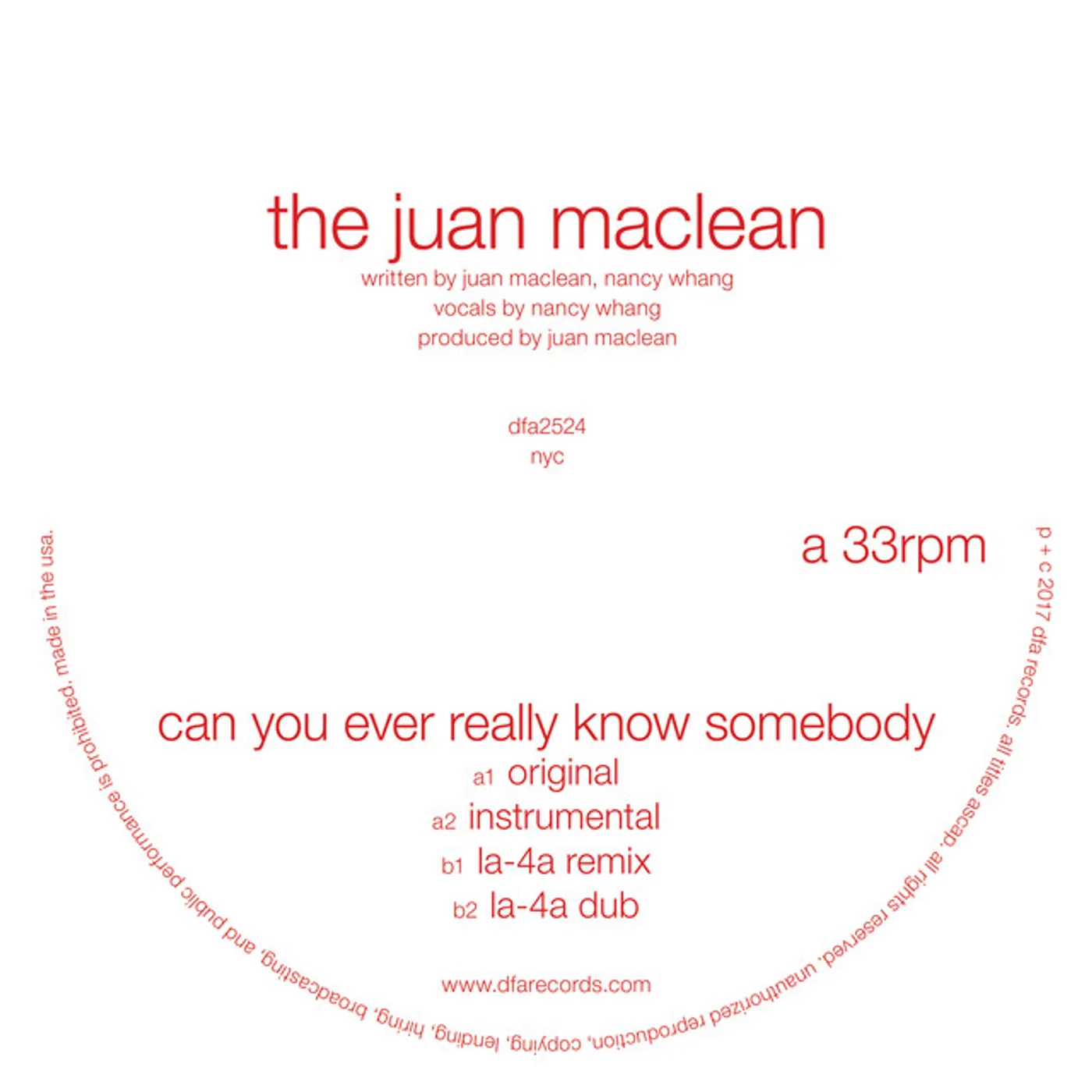 The Juan McLean Can You Ever Really Know Somebody Vinyl Record