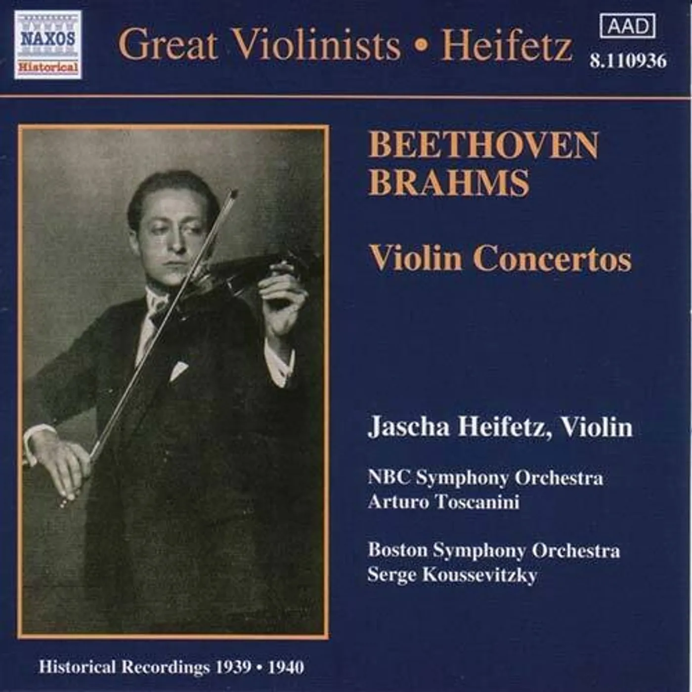 Jascha Heifetz PLAYS BEETHOVEN/BRAHMS CD