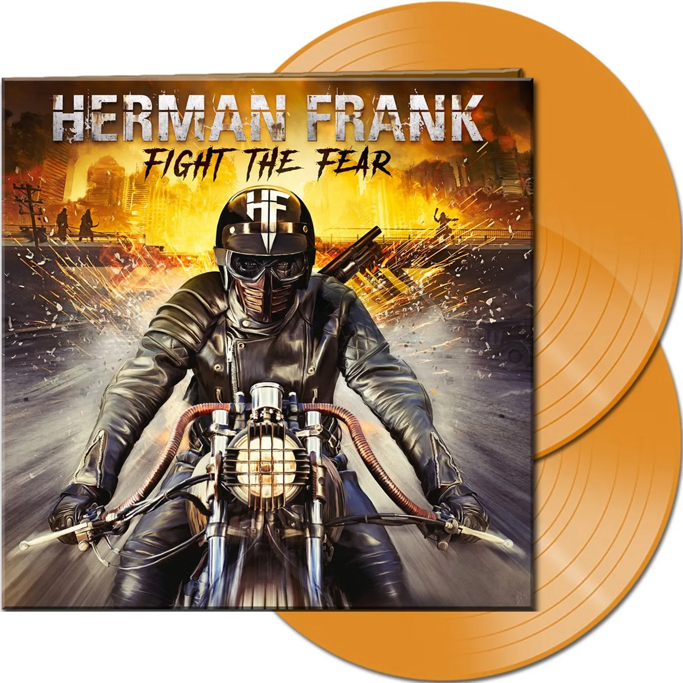 Herman Frank FIGHT THE FEAR (CLEAR ORANGE) Vinyl Record