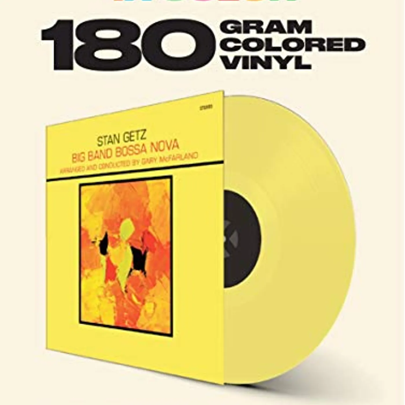 Stan Getz BIG BAND BOSSA NOVA Vinyl Record - Colored Vinyl, 180 Gram Pressing, Yellow Vinyl, Spain Release