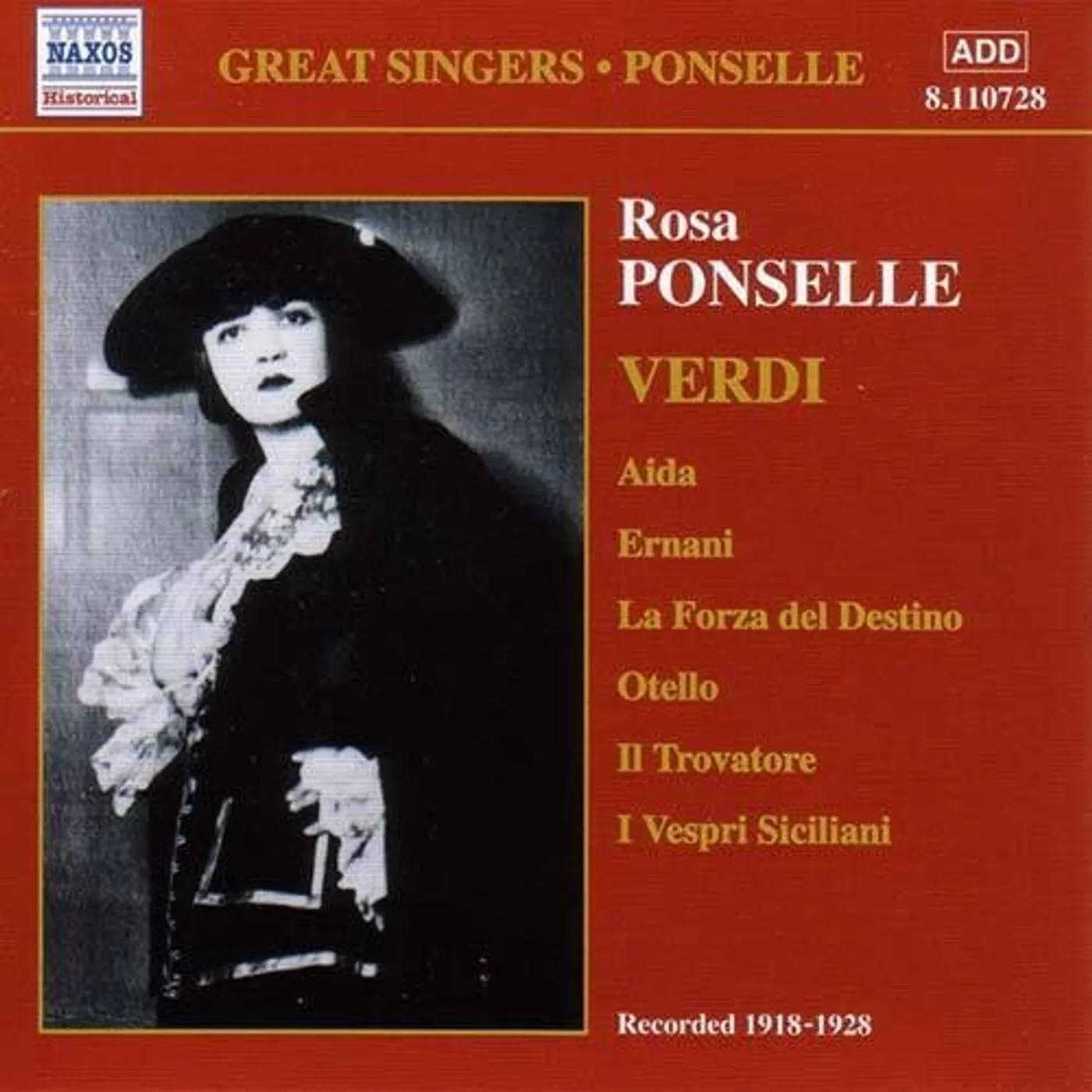 ROSA PONSELLE SINGS VERDI CD