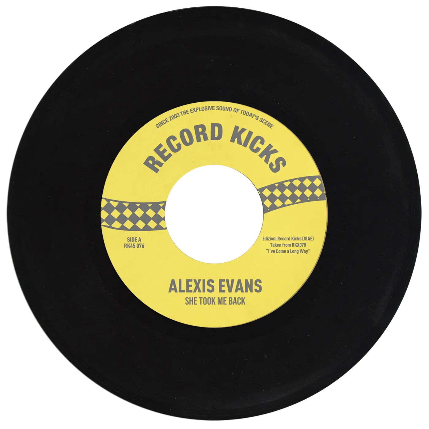 Alexis Evans SHE TOOK ME BACK / IT'S ALL OVER NOW Vinyl Record