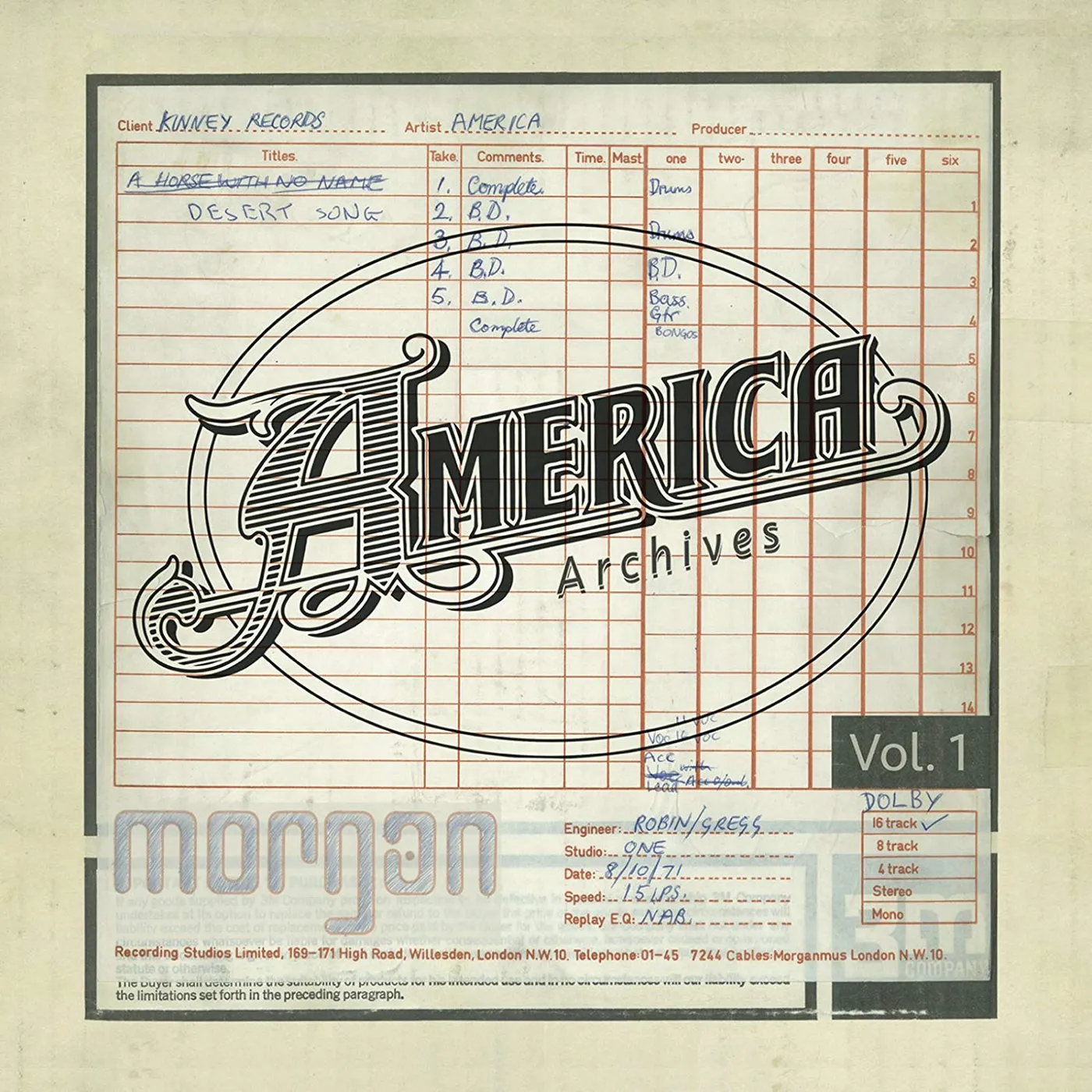 America ARCHIVES VOL 1 CD