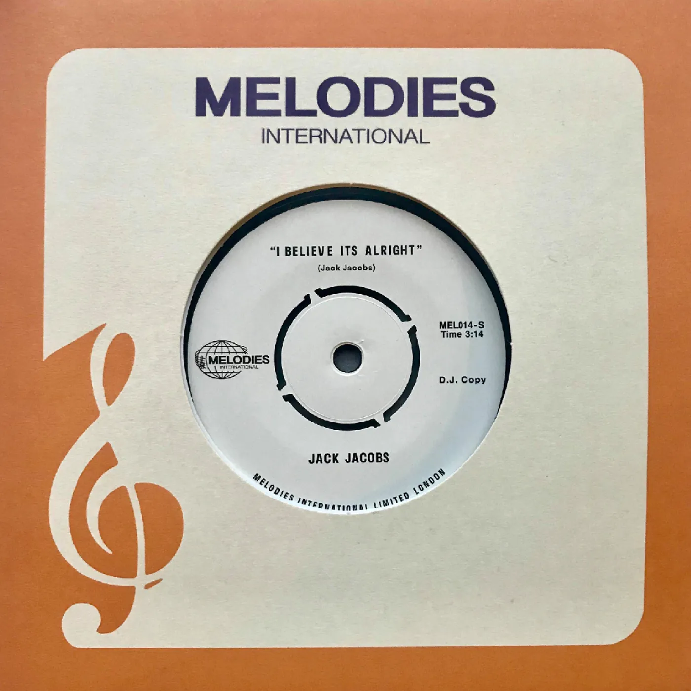 Jack Jacobs I Believe It's Alright Vinyl Record