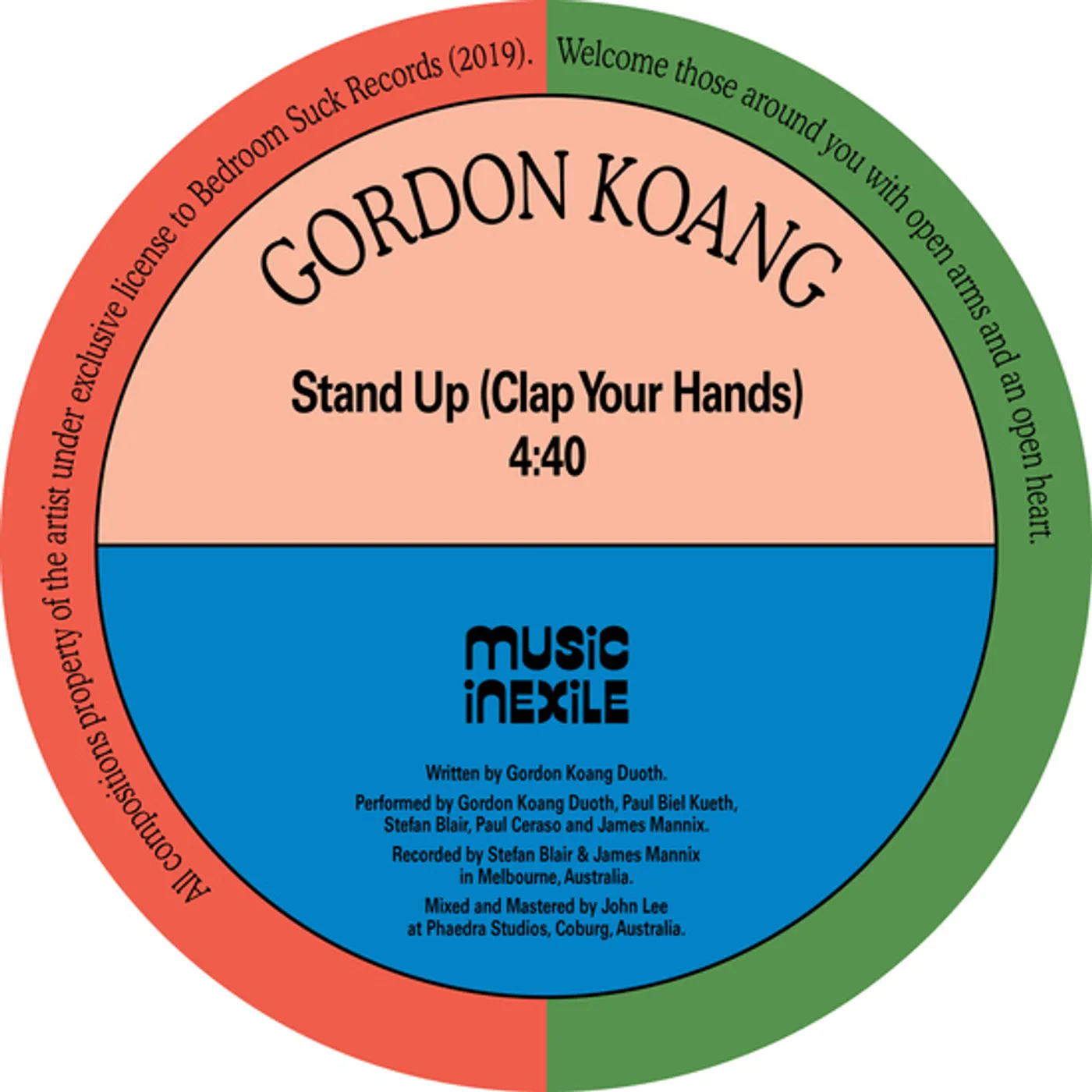Gordon Koang STAND UP (CLAP YOUR HANDS) B/W ASYLUM SEEKER Vinyl Record