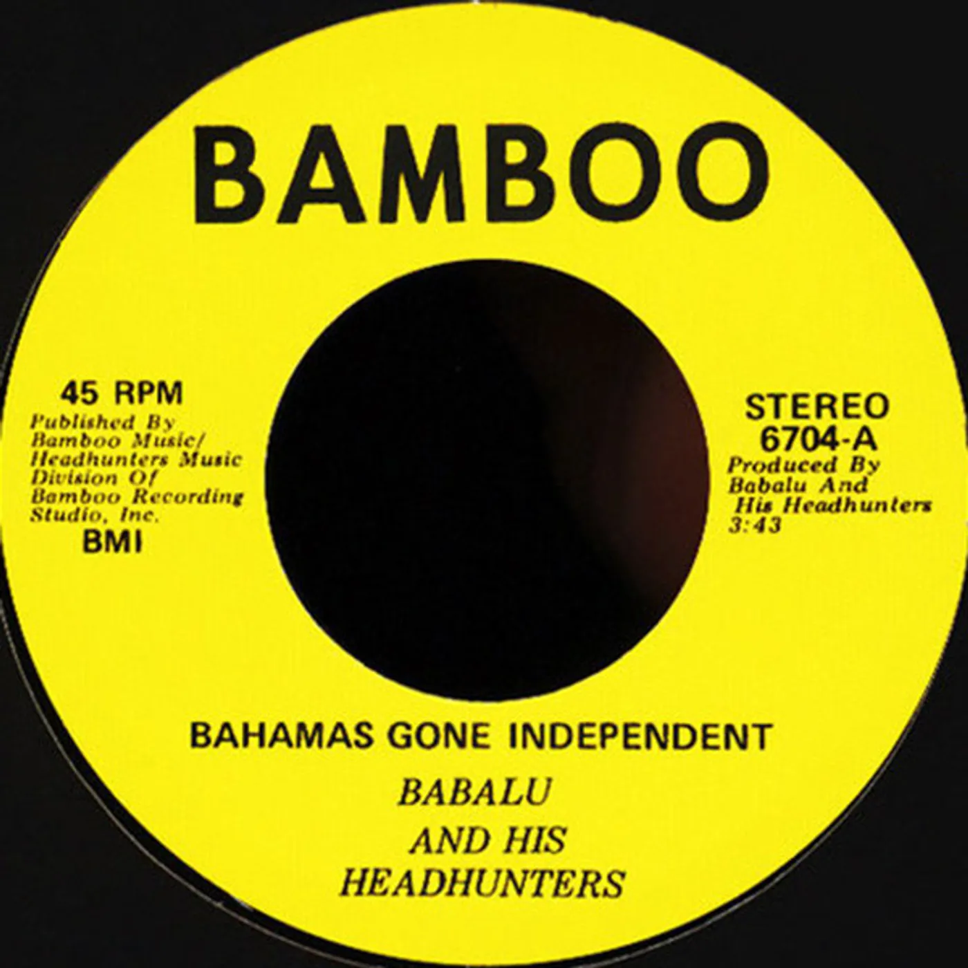 Babalu & His Headhunters BAHAMAS GONE INDEPENDENT / CALYPSO FUNK Vinyl Record
