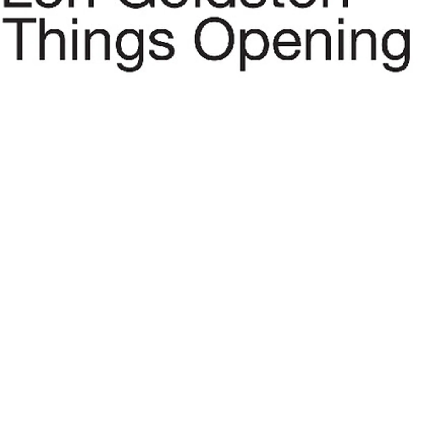 Lori Goldston Things Opening Vinyl Record