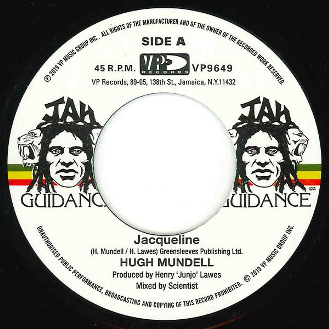 Hugh Mundell Jacqueline Vinyl Record
