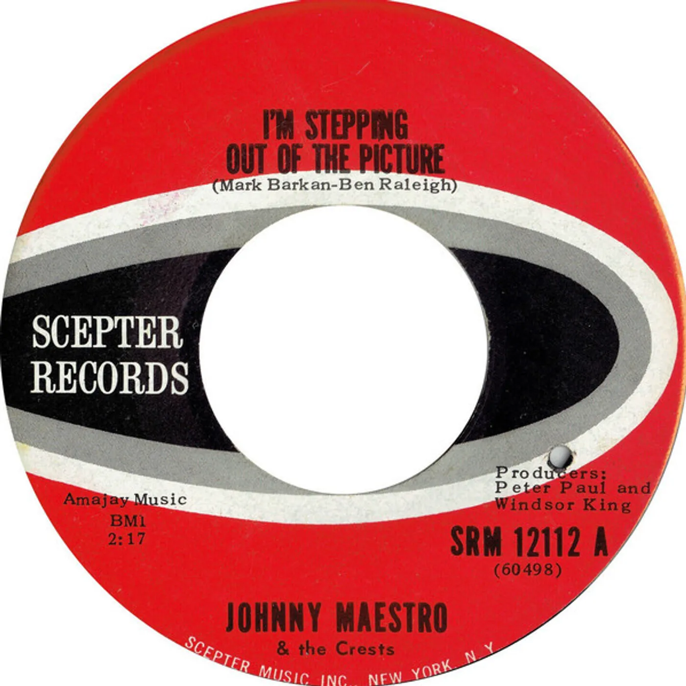 Johnny Maestro & The Crests I'M STEPPING OUT OF THE PICTURE / AFRAID OF LOVE Vinyl Record
