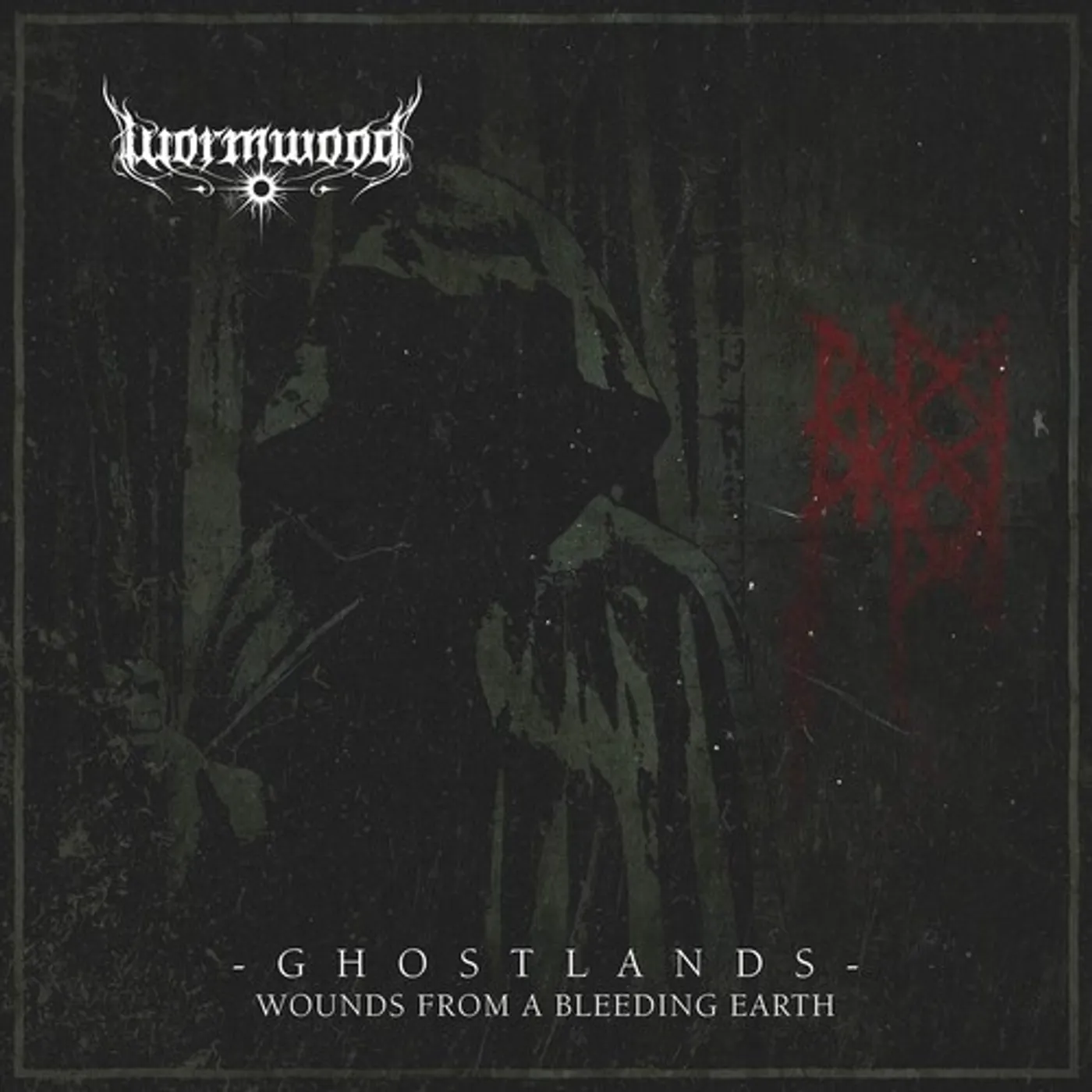 Wormwood GHOSTLANDS - WOUNDS FROM A BLEEDING EARTH (GREEN) Vinyl Record