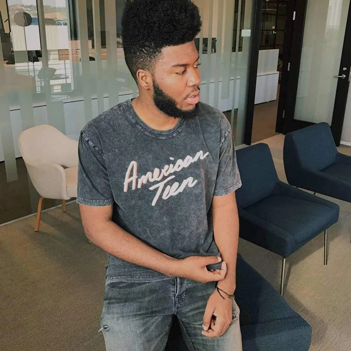 Khalid 'American Teen' Stone Washed Tee