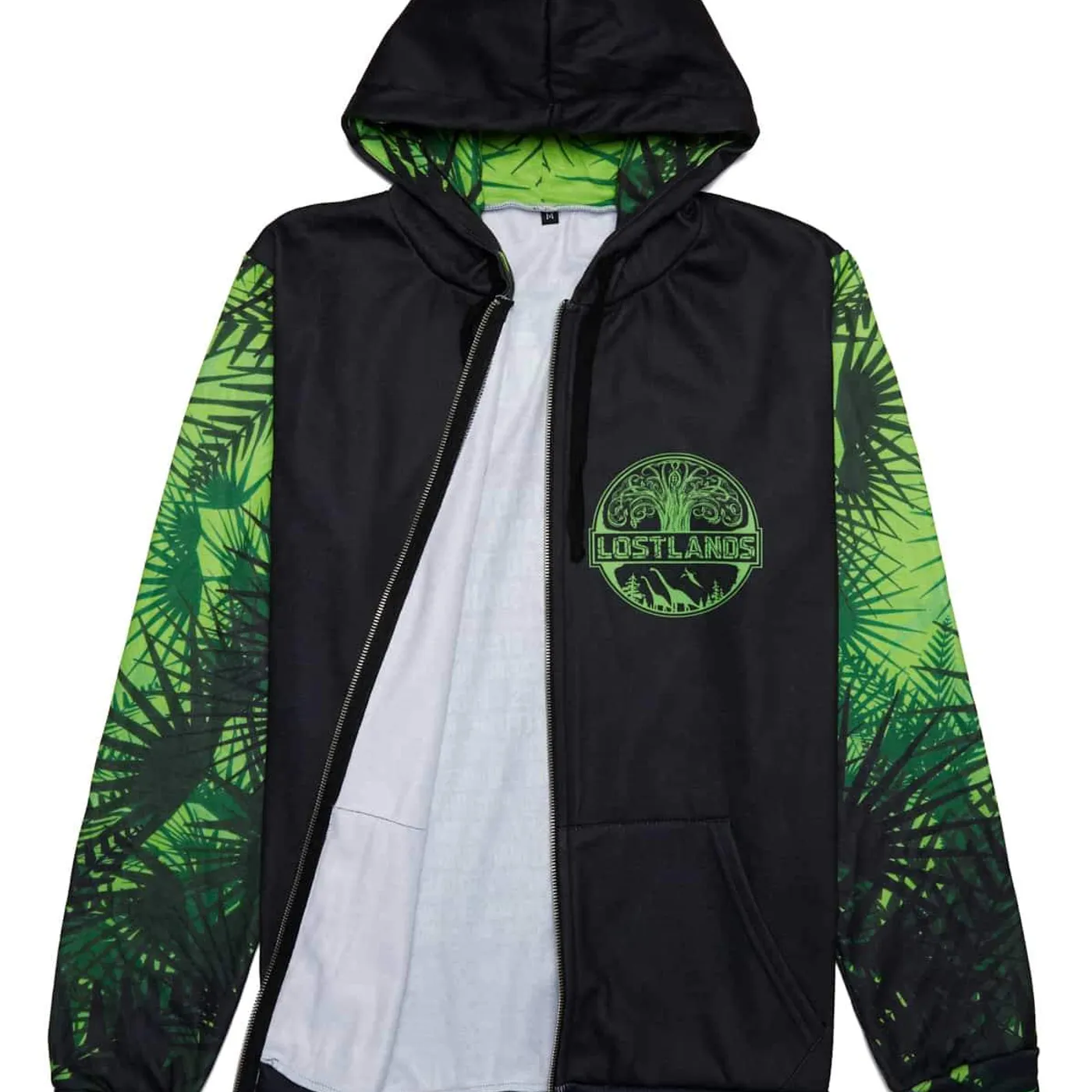 Excision Lost Lands 'Foliage' Lineup Full-Zip Hoodie - Black/Green