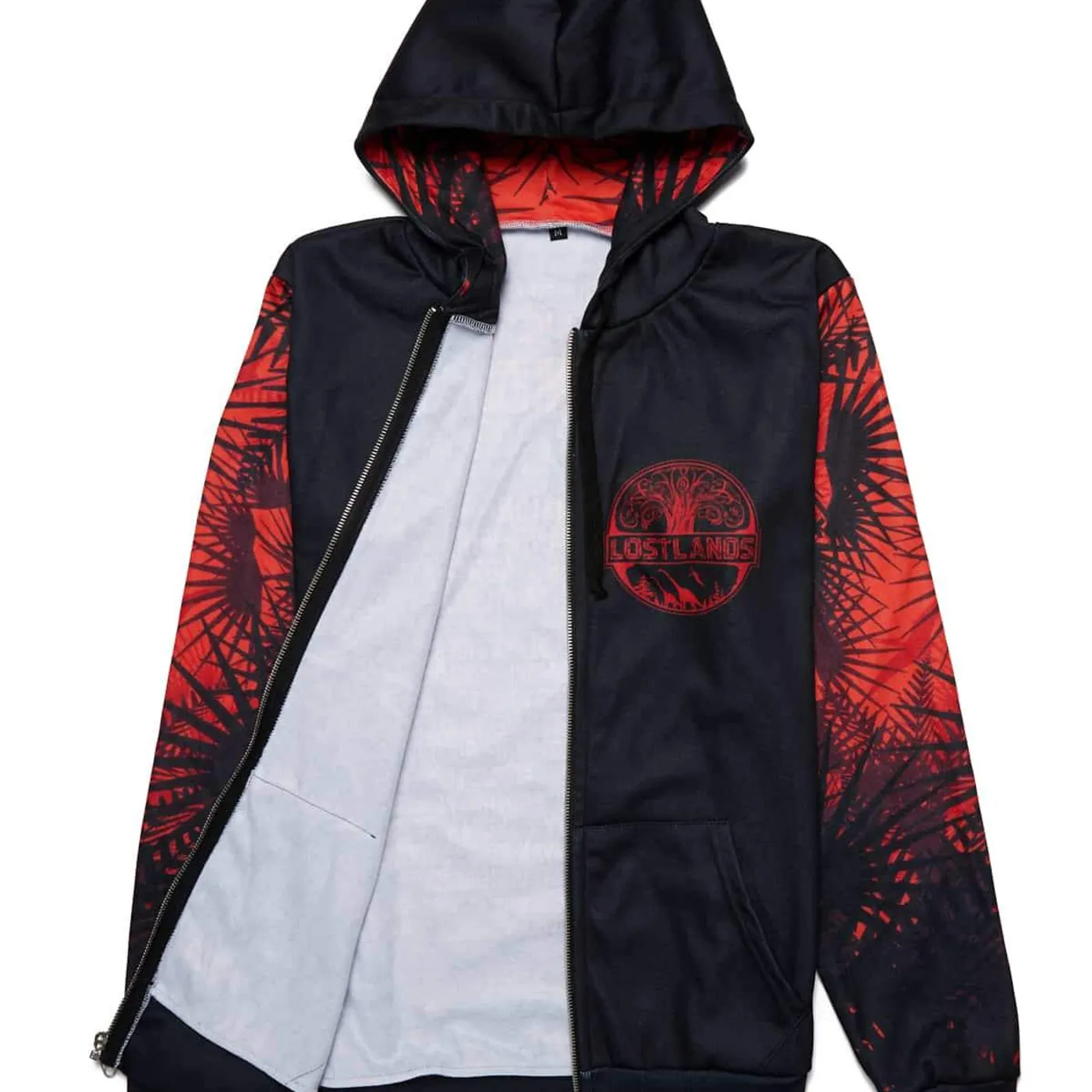 Excision Lost Lands 'Foliage' Lineup Full-Zip Hoodie - Black/Red