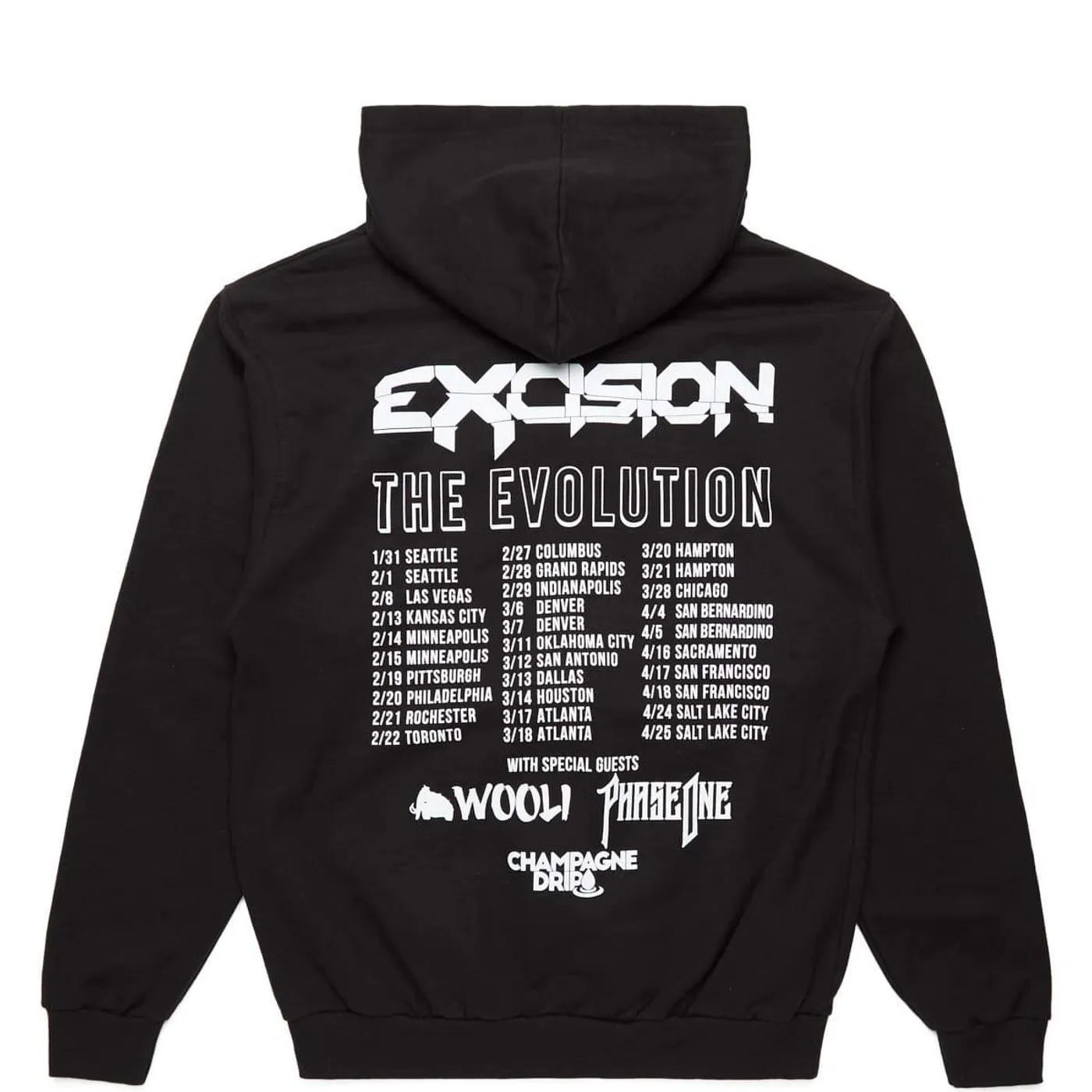 Excision Evolution Tour Zip Hoodie V2 - Black