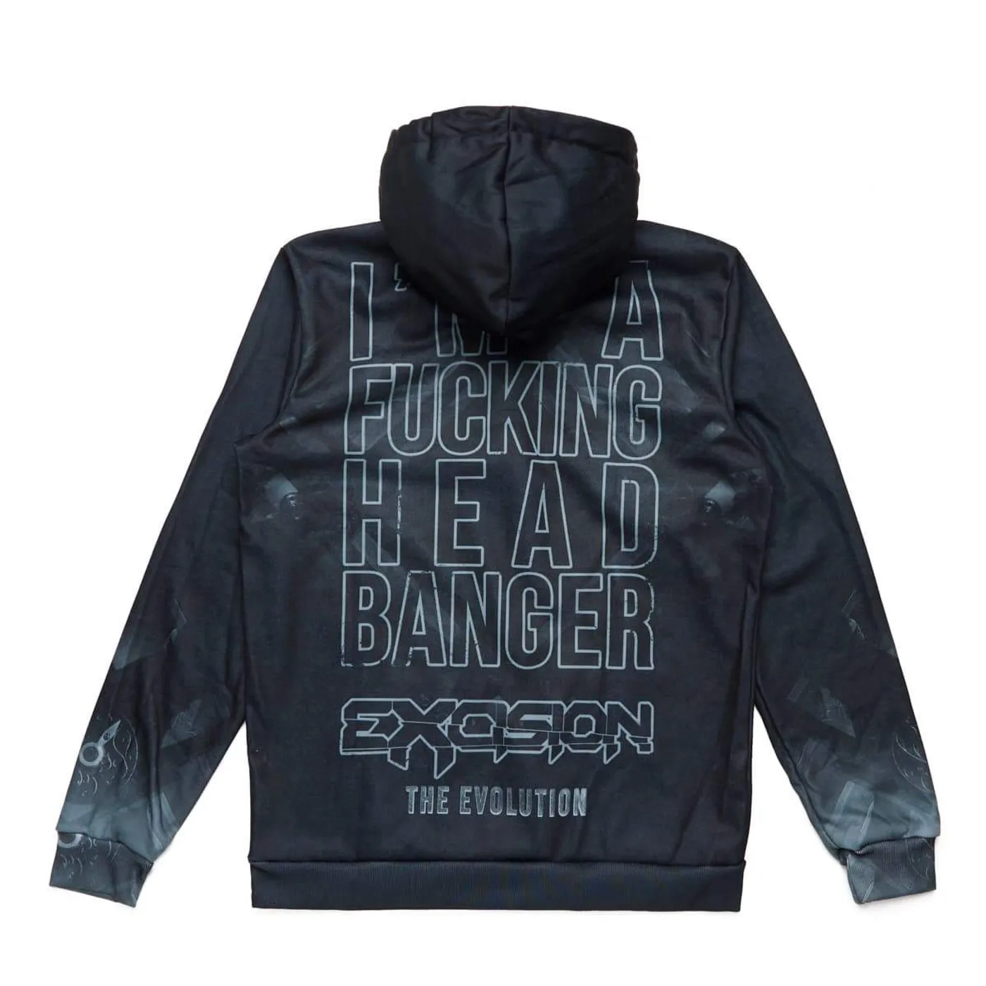 Excision Headbanger Evolution Dye Sub Hoodie - Black/Grey