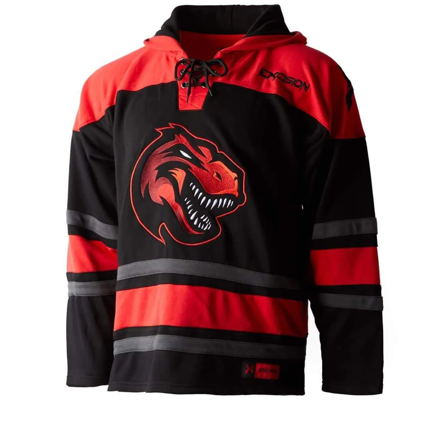 Excision Rex Lacer Hoodie - Black/Grey/Red