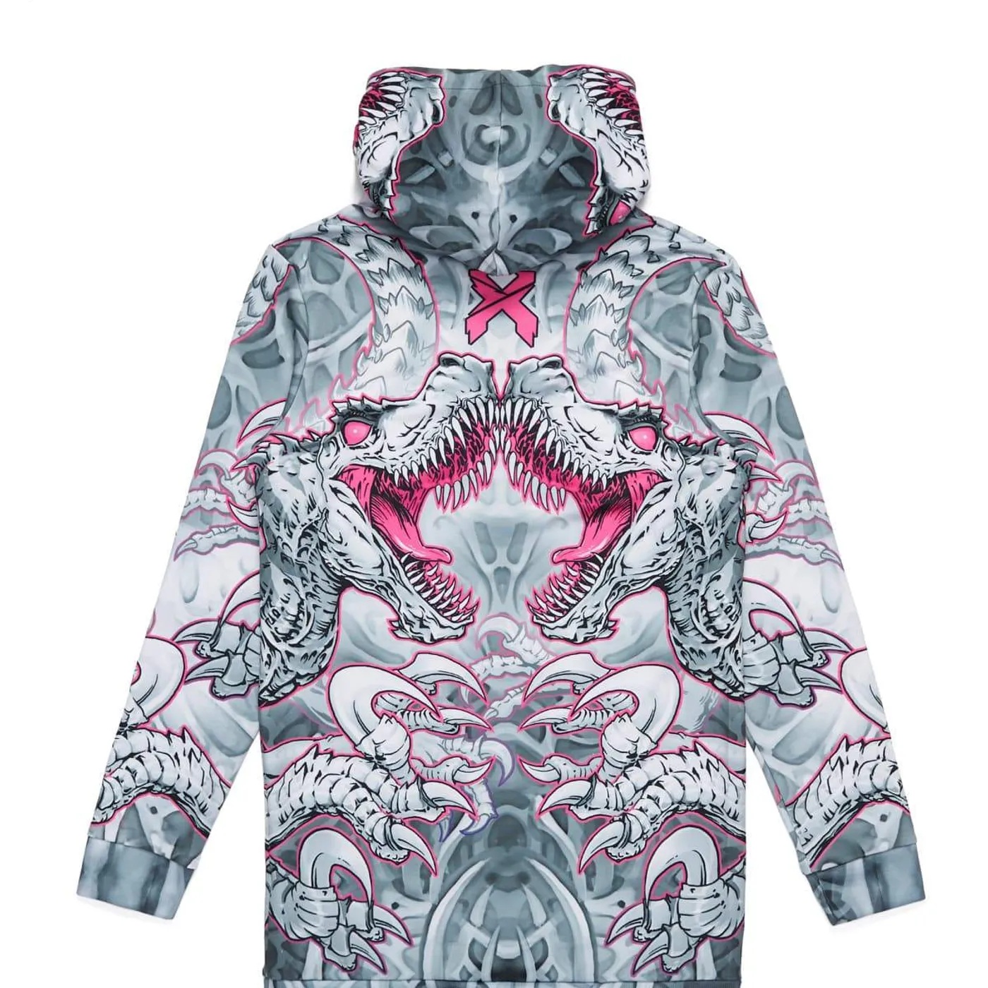 Excision 'Raptor Attack' Dye Sub Hoodie Dress - Pink