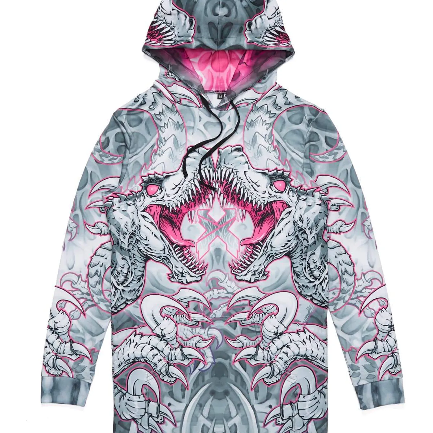 Excision 'Raptor Attack' Dye Sub Hoodie Dress - Pink