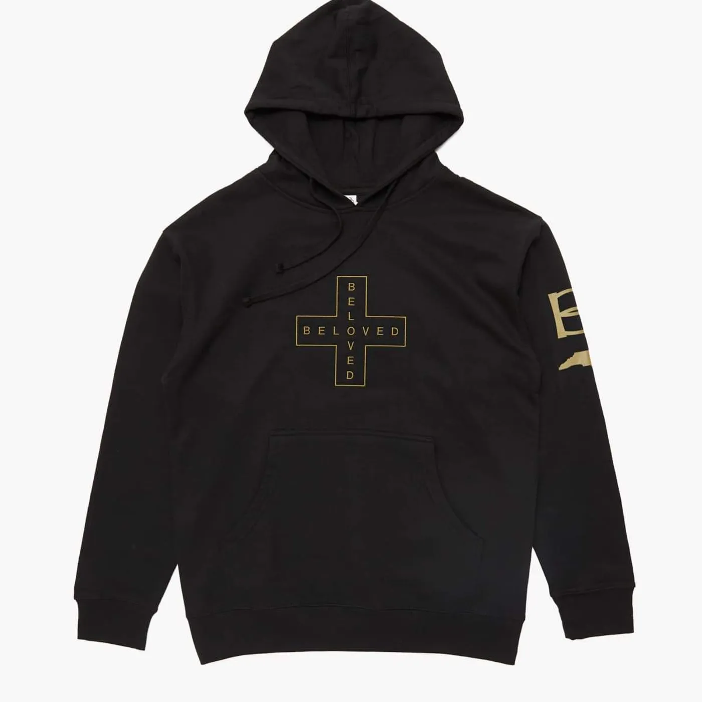 The Beloved 'Cross' Embroidered Pull Over Hoodie - Black