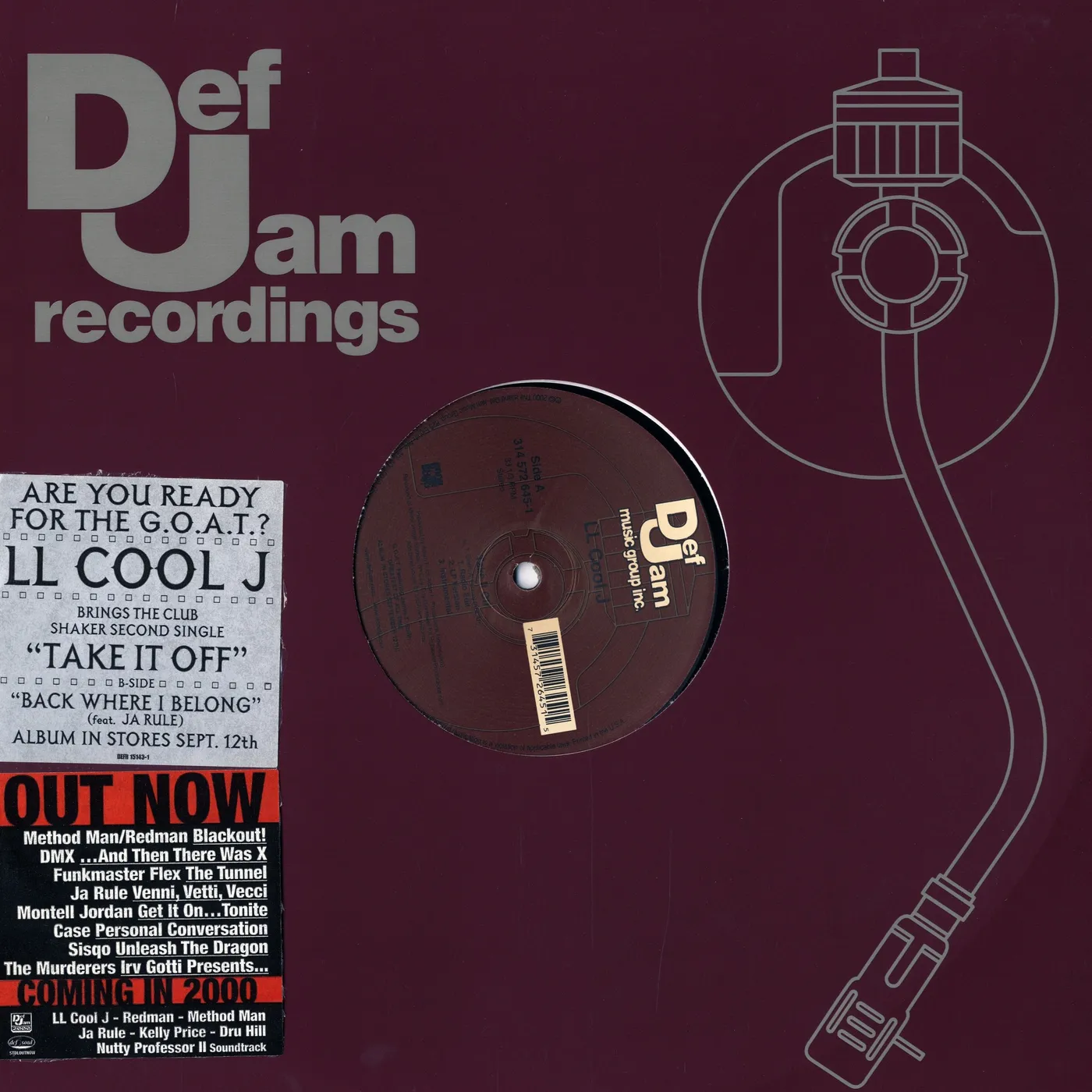 LL Cool J - Take It Off/Back Where I Belong (Vinyl)