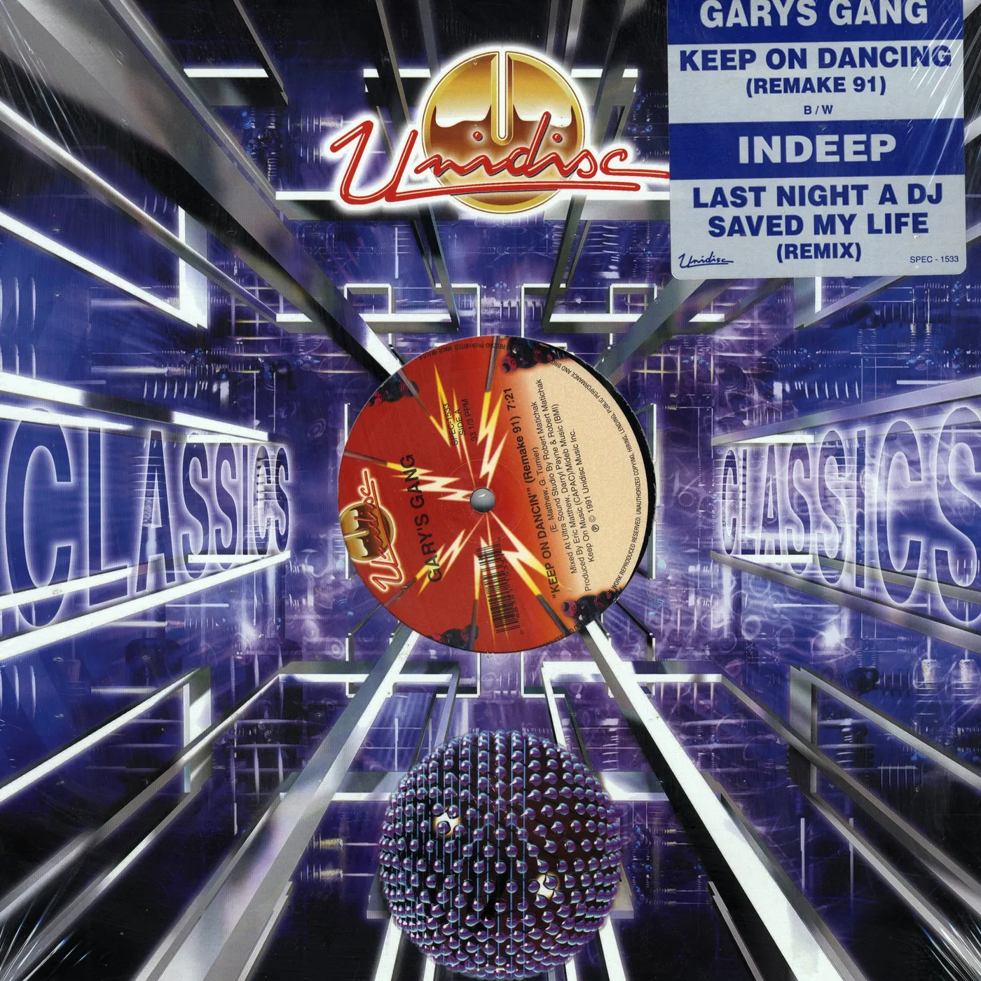 Gary's Gang/Indeep - Keep On Dancin'/Last Night A D.J. Saved My Life (Remix) (Vinyl)
