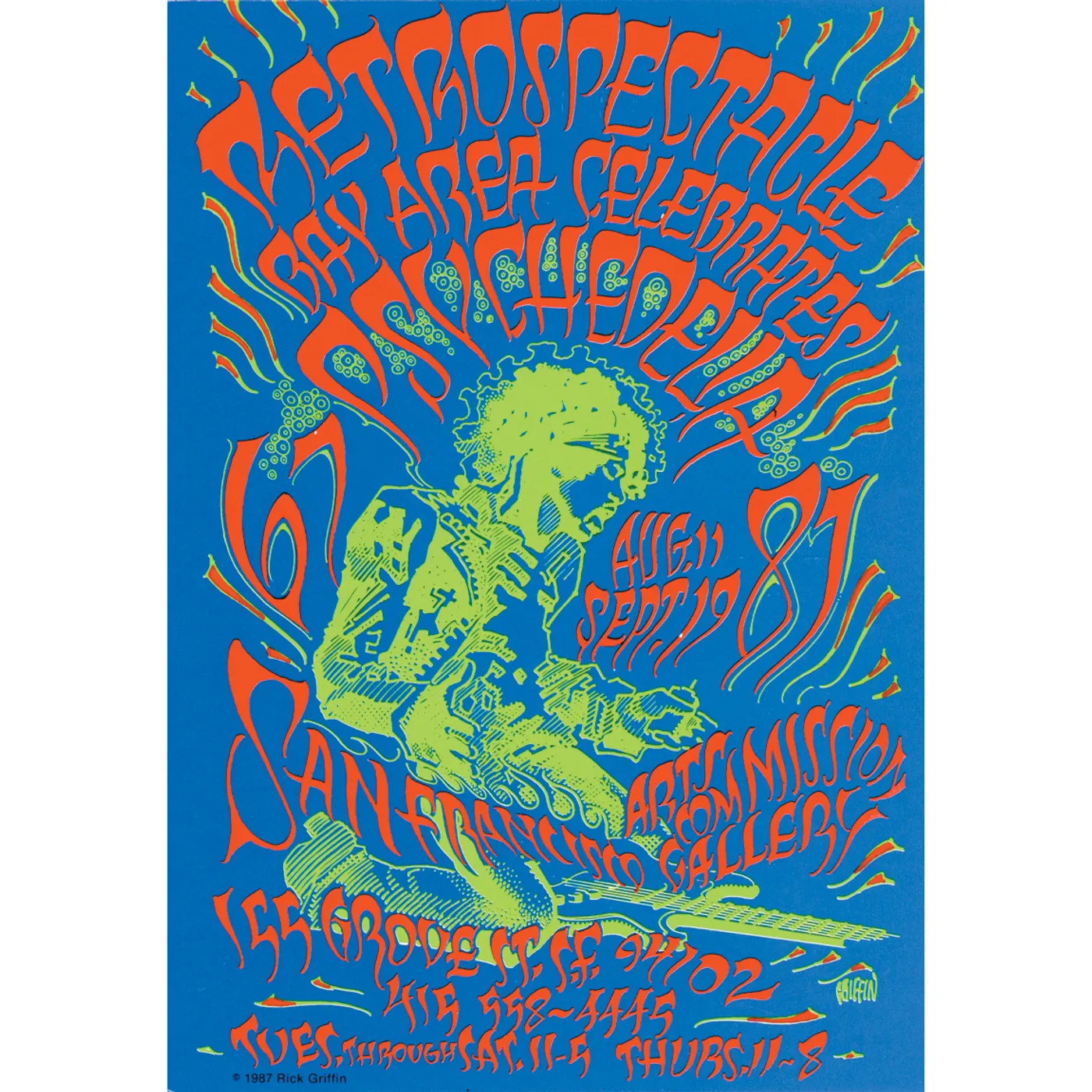 Jimi Hendrix 1987 San Francisco Art Retrospectacle Poster