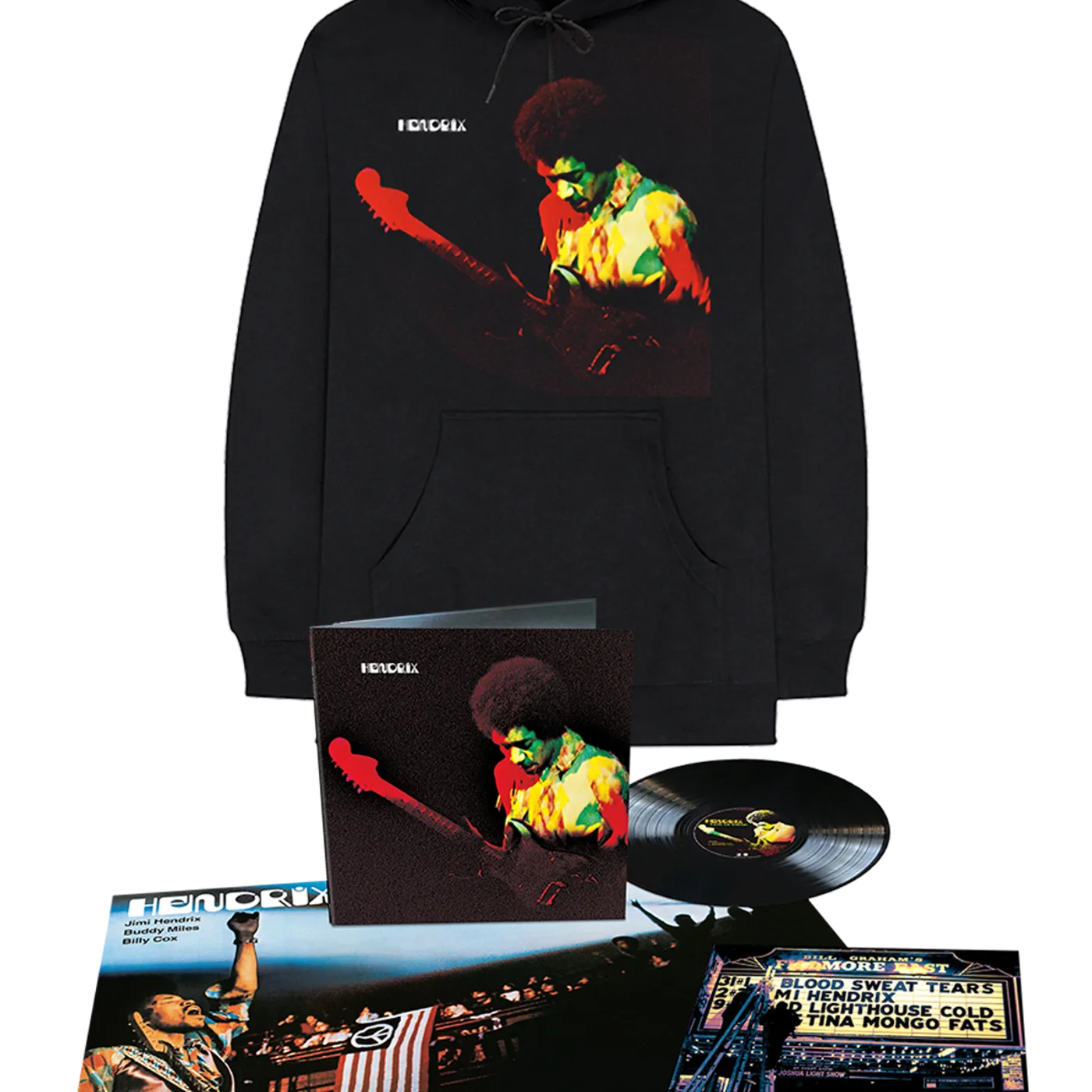 Jimi Hendrix Band of Gypsys Hoodie + Anniversary Analog LP