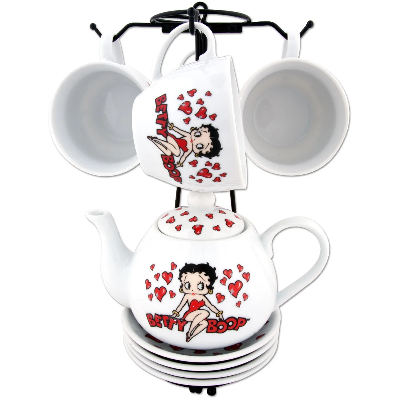 Betty Boop Hearts Tea Set with Stand