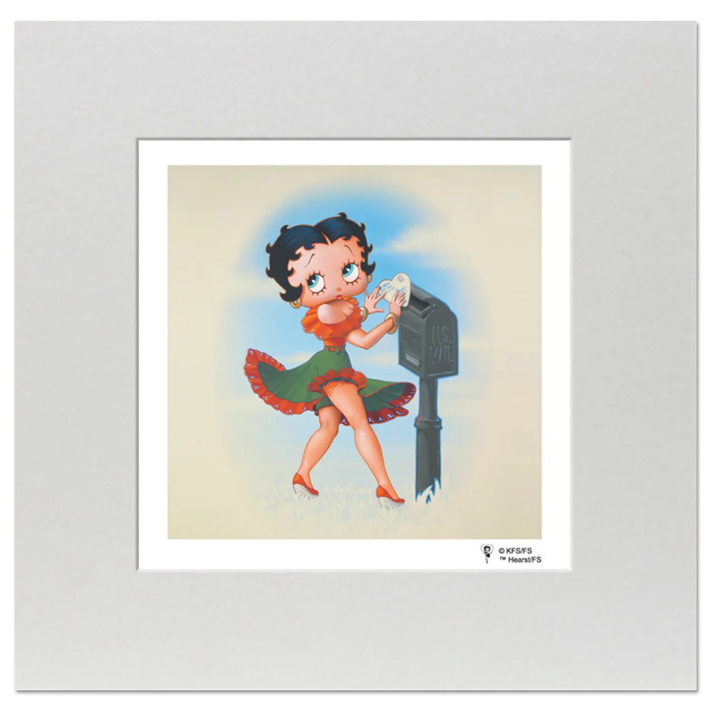 Betty Boop Mailbox 8inch x 8inch Print