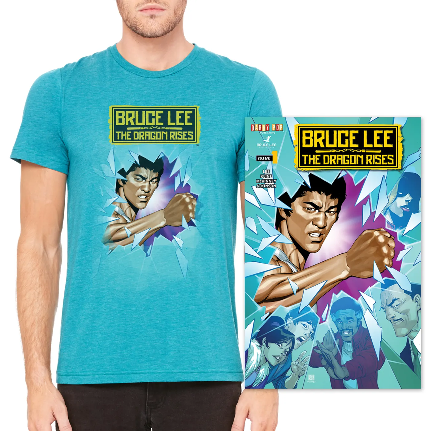 Bruce Lee The Dragon Rises Issue #1, Cover 1 and T-Shirt Bundle