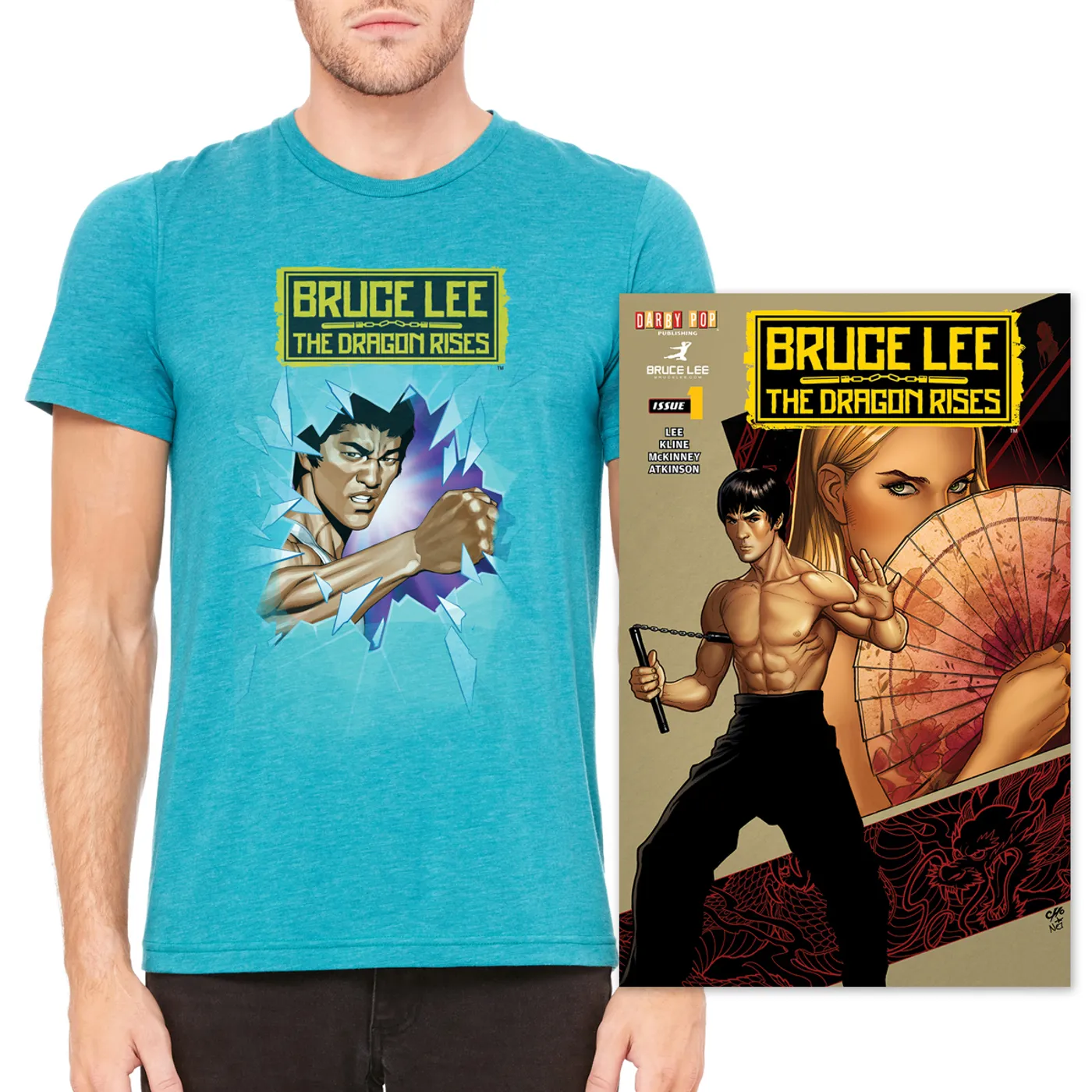 Bruce Lee The Dragon Rises Issue #1, Cover 2 and T-Shirt Bundle
