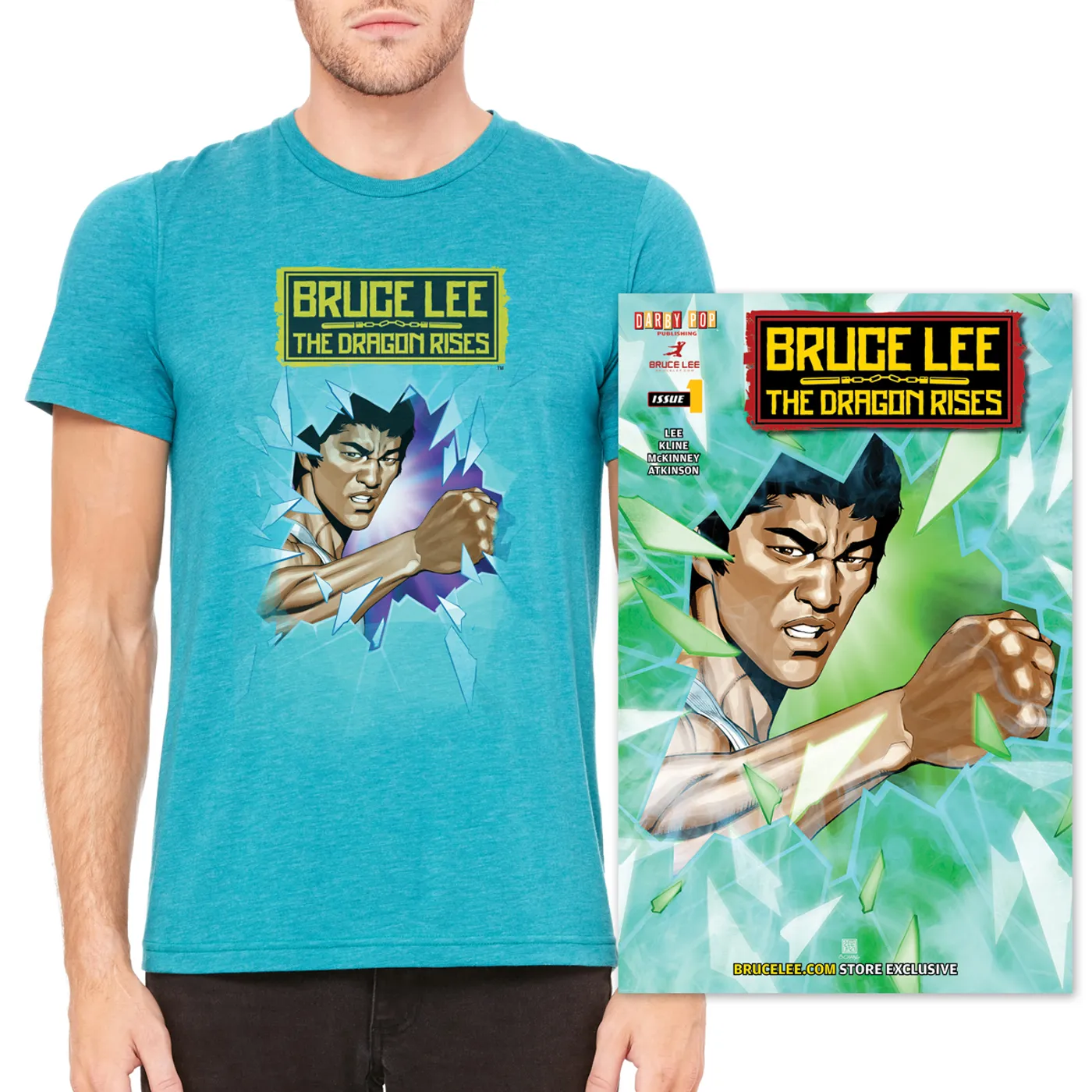 Bruce Lee The Dragon Rises Issue #1, Cover 3 and T-Shirt Bundle