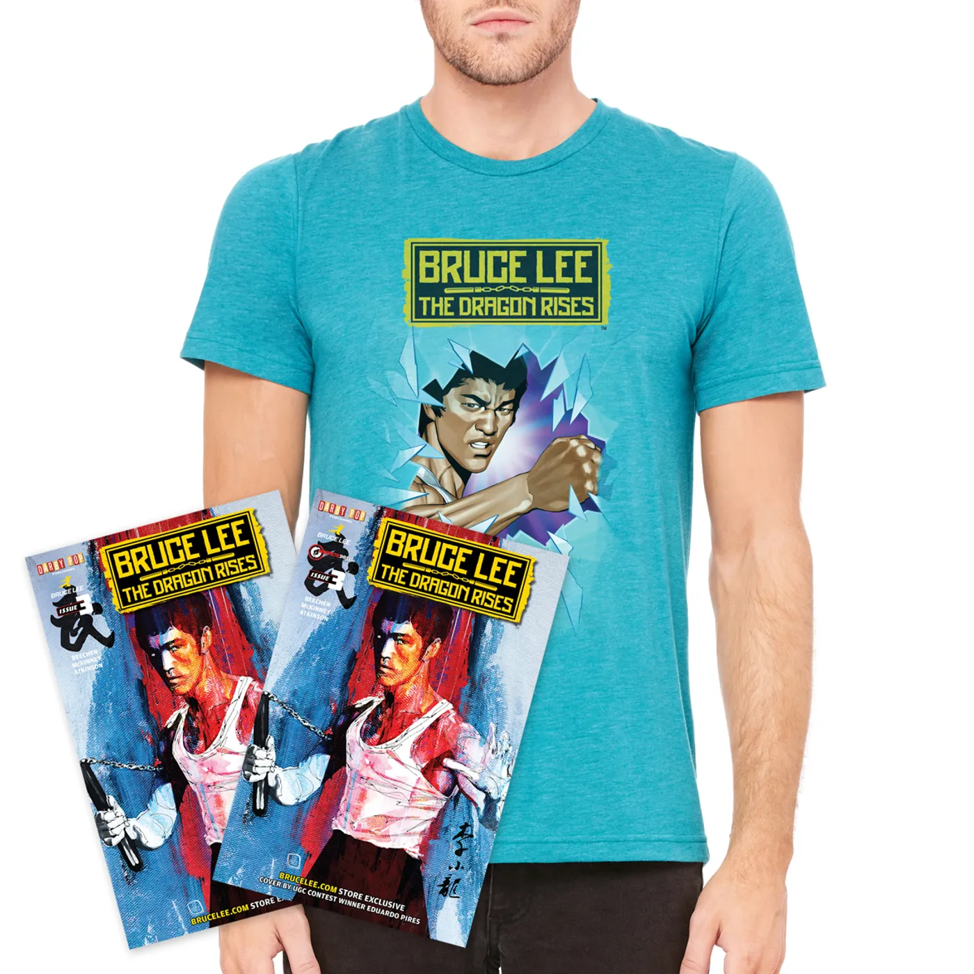 Bruce Lee The Dragon Rises Issue #3, Cover 2 and T-Shirt Bundle
