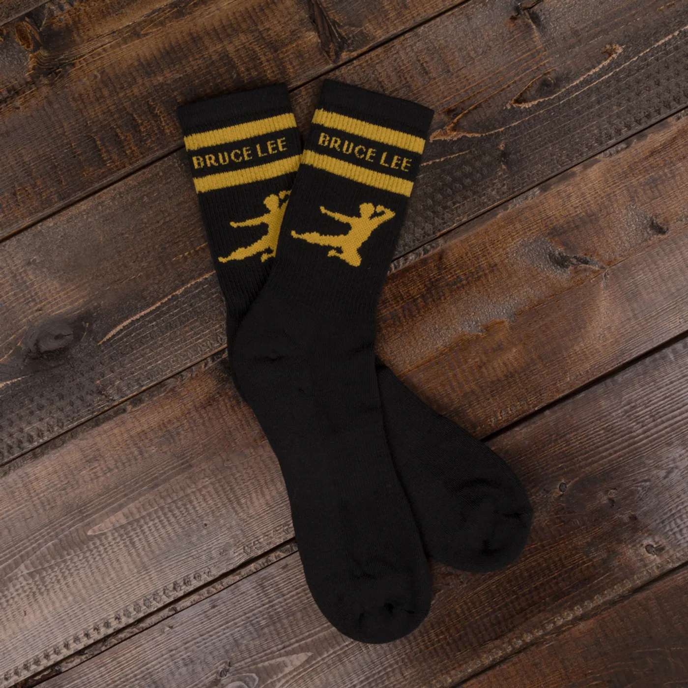Bruce Lee Flying Man Athletic Socks - Black