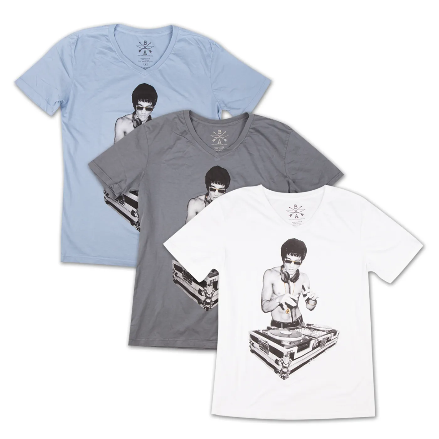 Bruce Lee DJ Dragon V Neck Tee by Bow & Arrow
