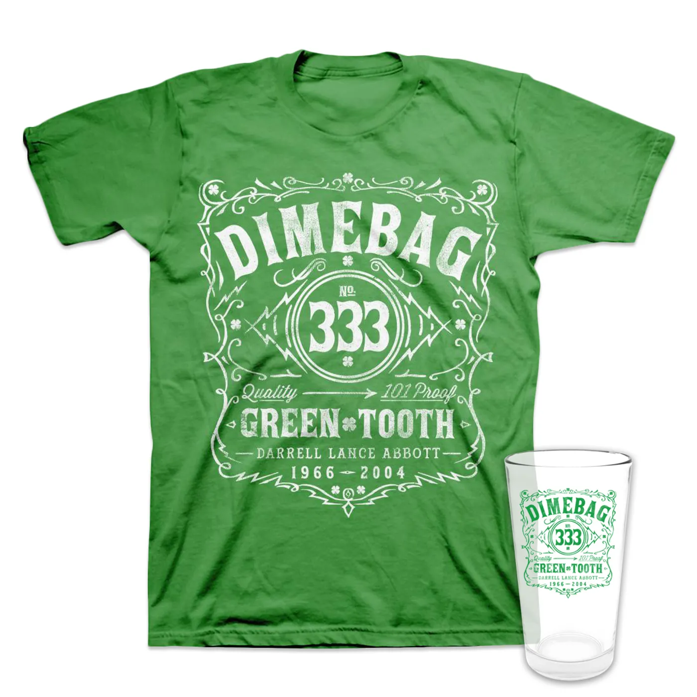 Dimebag Darrell St. Paddy's Pint Glass + T-Shirt Bundle