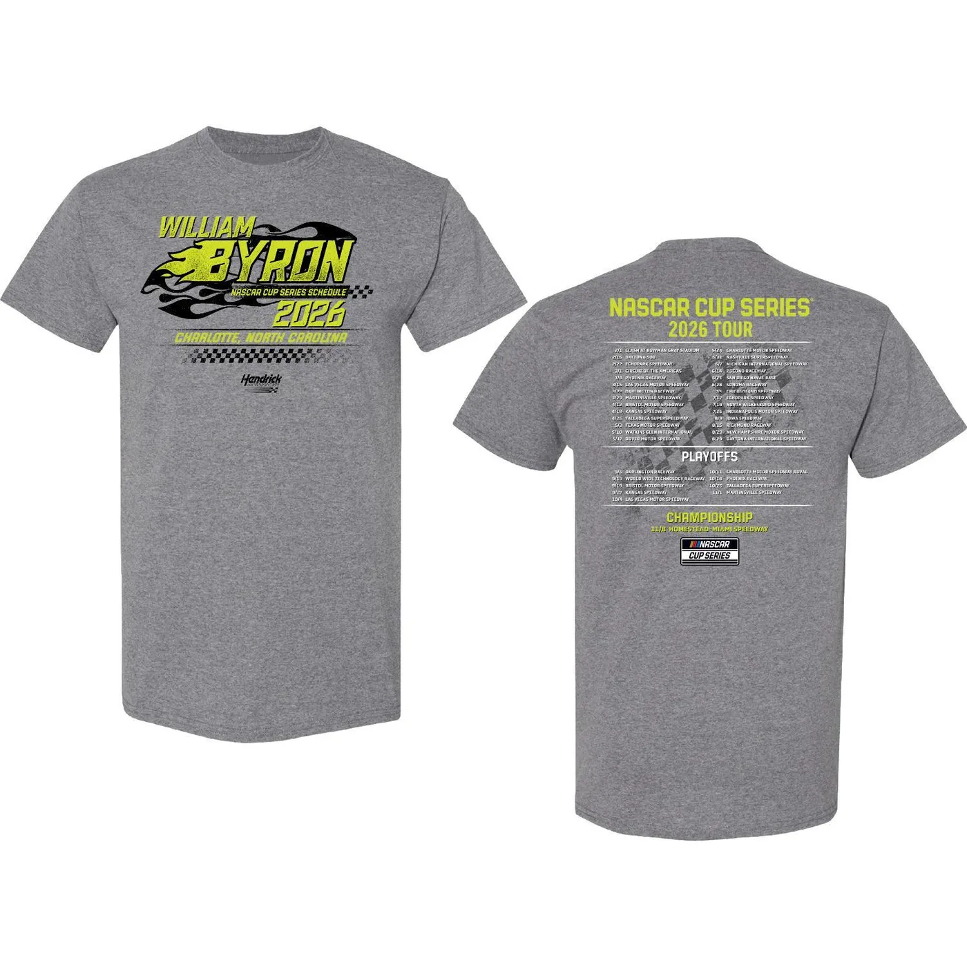 Hendrick Motorsports William Byron #24 2026 Schedule T-shirt
