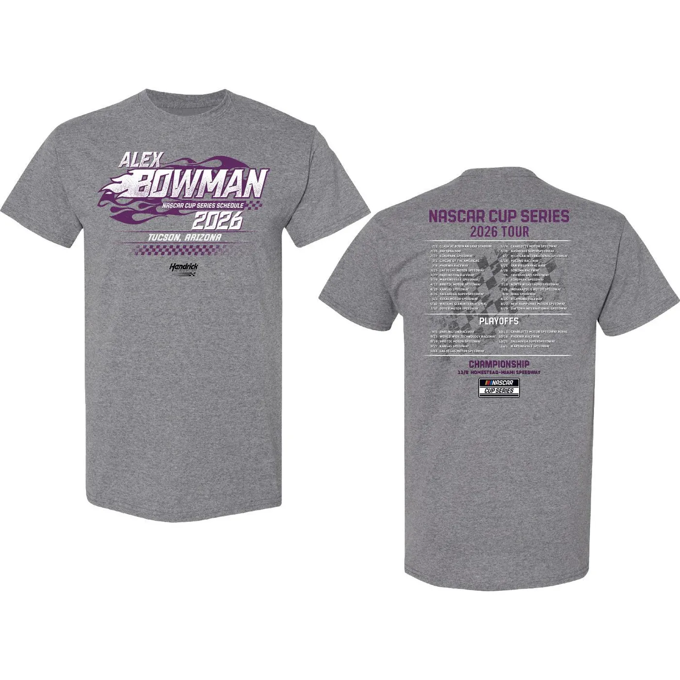 Hendrick Motorsports Alex Bowman #48 2026 Schedule T-shirt