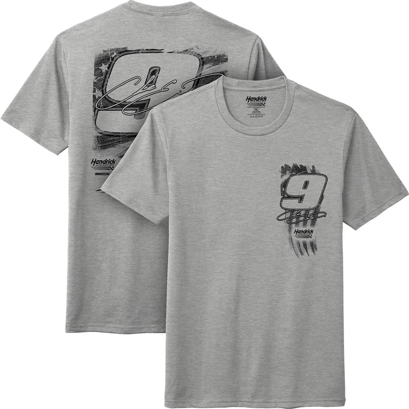 Hendrick Motorsports Chase Elliott #9 NAPA Salute Heather Gray T-shirt