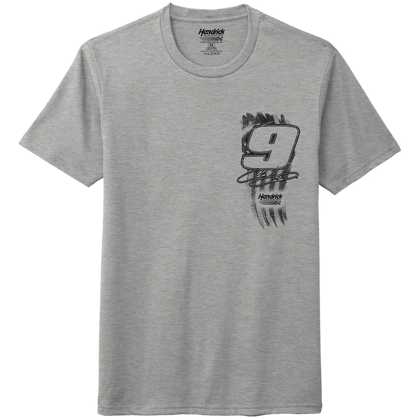 Hendrick Motorsports Chase Elliott #9 NAPA Salute Heather Gray T-shirt