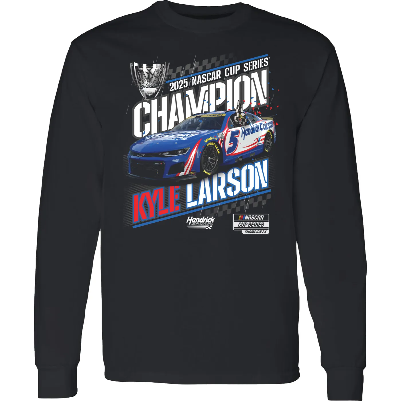 Hendrick Motorsports Kyle Larson #5 2025 NASCAR Champion Official Series Champ Long Sleeve T-shirt