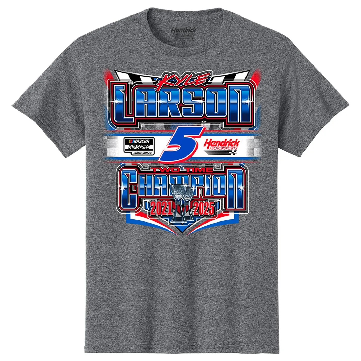 Hendrick Motorsports Kyle Larson #5 2025 NASCAR Two-Time Champion EXCLUSIVE T-shirt