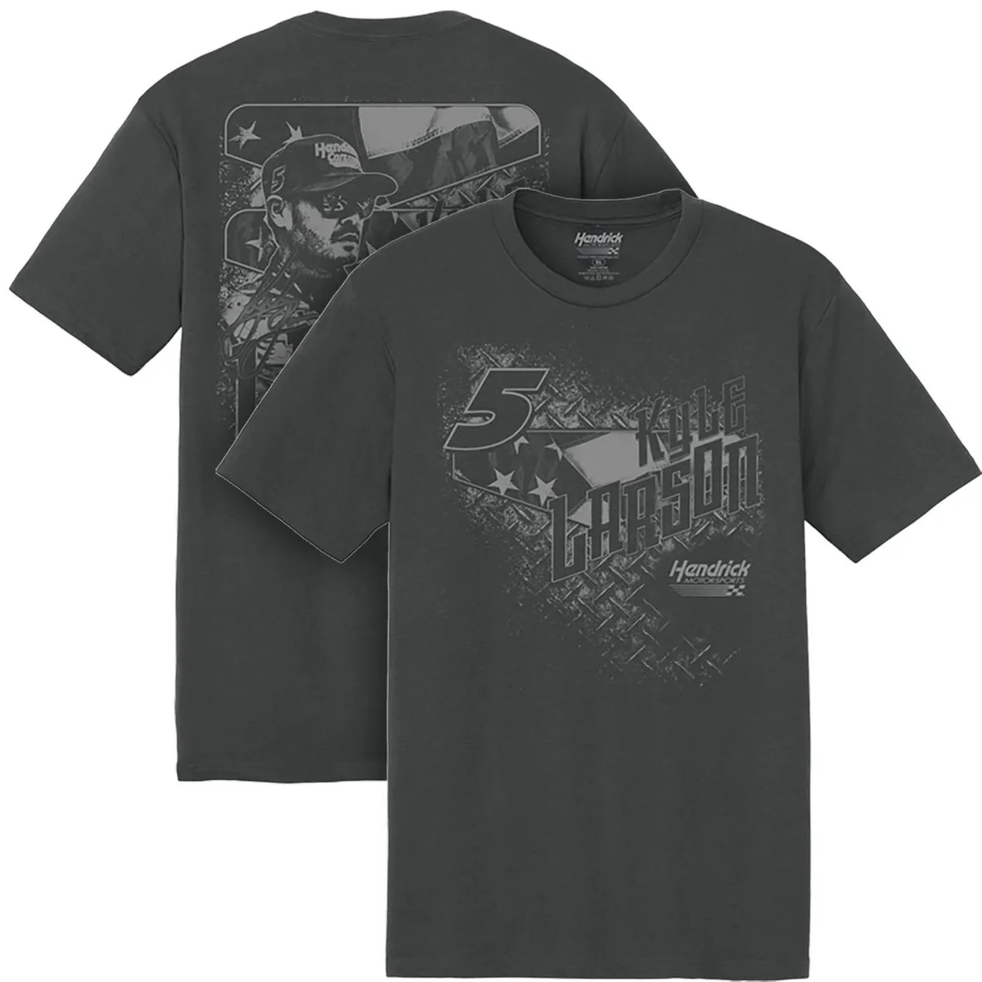 Hendrick Motorsports Kyle Larson #5 Charcoal Flag T-shirt