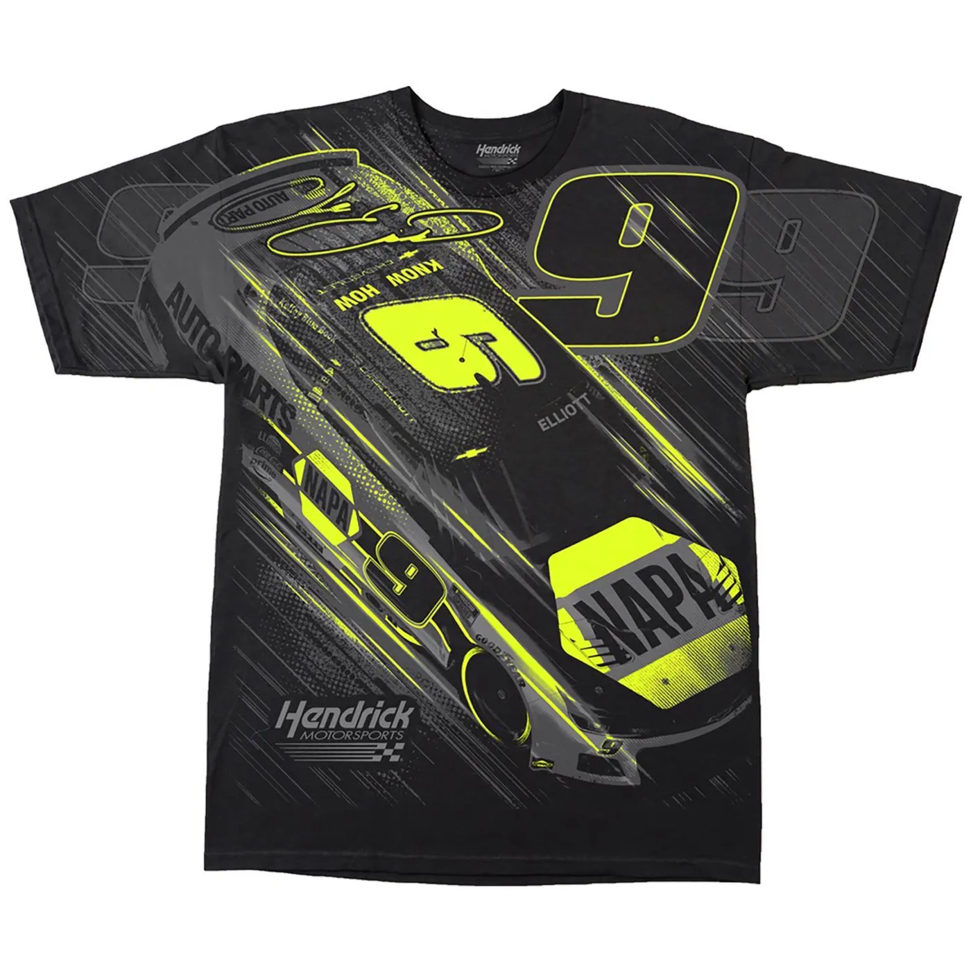 Hendrick Motorsports Chase Elliott #9 NAPA Black Total Print T-shirt
