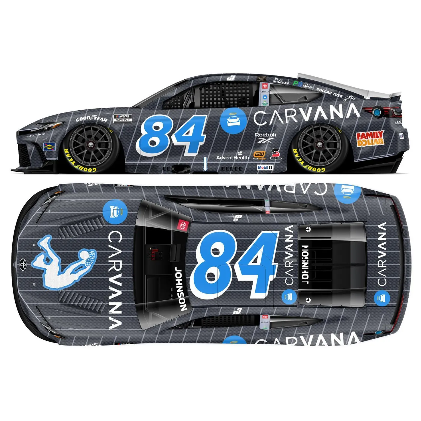Jimmie Johnson #84 2025 Carvana Shaq 1:64 Hard Top Die-Cast